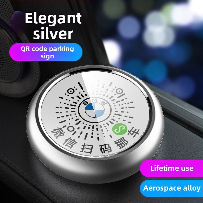 Elektroniska metāla pagaidu stāvvietas plāksne ar QR kodu un gaismas efektu