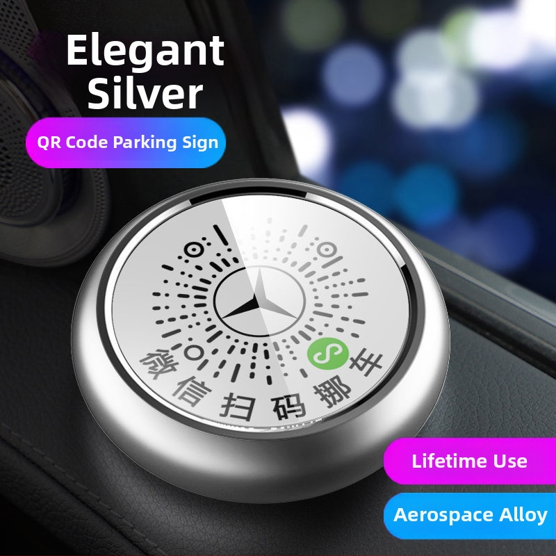 Elektroniska metāla pagaidu stāvvietas plāksne ar QR kodu un gaismas efektu