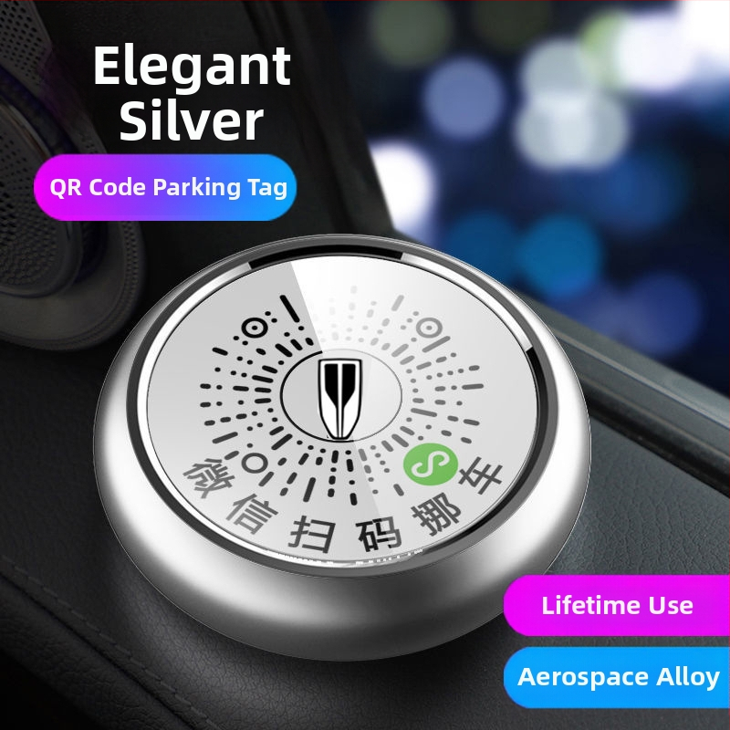 Elektroniska metāla pagaidu stāvvietas plāksne ar QR kodu un gaismas efektu