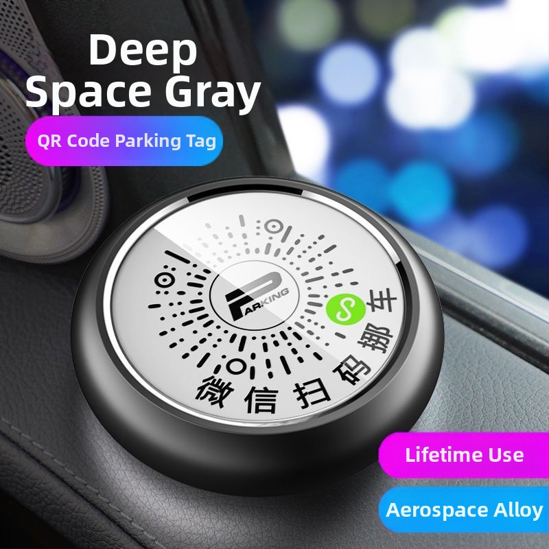 Elektroniska metāla pagaidu stāvvietas plāksne ar QR kodu un gaismas efektu