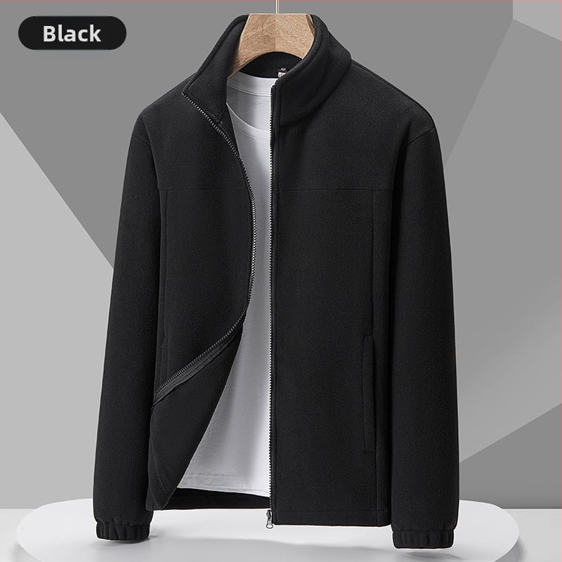 Unisex flīsa jaka – kardigāna stila ar kontrastīgu rakstu, flīsa audums un odere