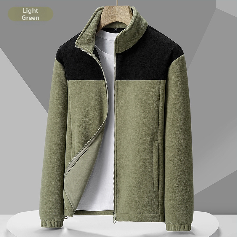 Unisex flīsa jaka – kardigāna stila ar kontrastīgu rakstu, flīsa audums un odere