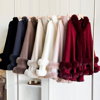 Naiste kapuutsiga kudumiskardigan kunstliku karvaga krae, sallistiil (Materjal: polüestri kiud; Kudumise meetod: warp knitting; Muster: ühevärviline; Soojendab)