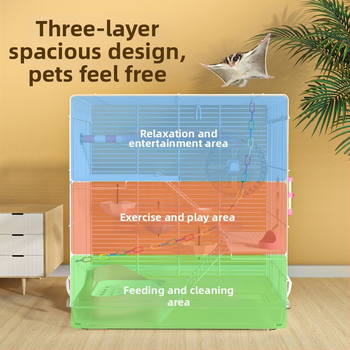 Weibi триетажна клетка за хамстери с стълба и голяма врата