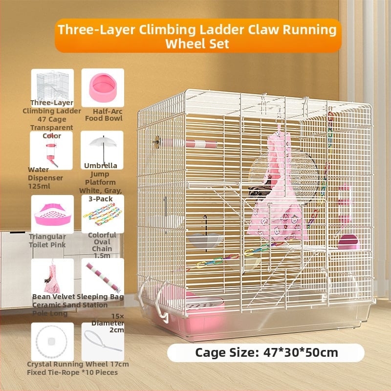 Weibi триетажна клетка за хамстери с стълба и голяма врата