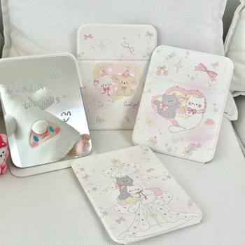 Πτυσσόμενο καθρέφτης μακιγιάζ με πλαίσιο από PU/PS/PVC, γυάλινο φακό, αναδιπλούμενος σχεδιασμός, φορητός, δυνατότητα εκτύπωσης λογότυπου