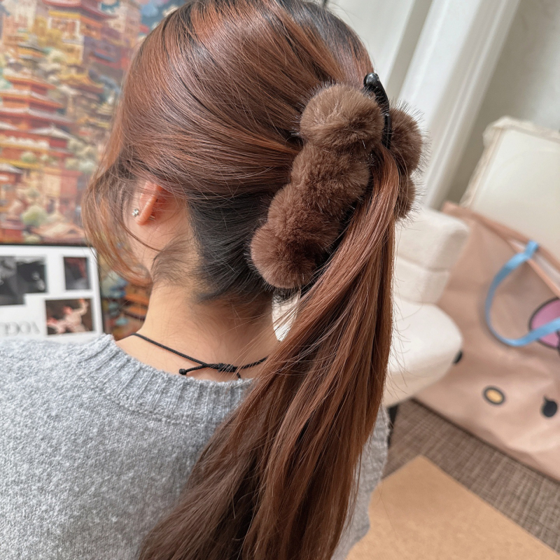 Κλιπ μπανάνας για μαλλιά από βελούδινο ύφασμα, χειροποίητο, για γυναίκες με ψηλή αλογοουρά, στυλ Χεπμπορν и λογοτεχνικό ρετρό, Χειμώνας 2025