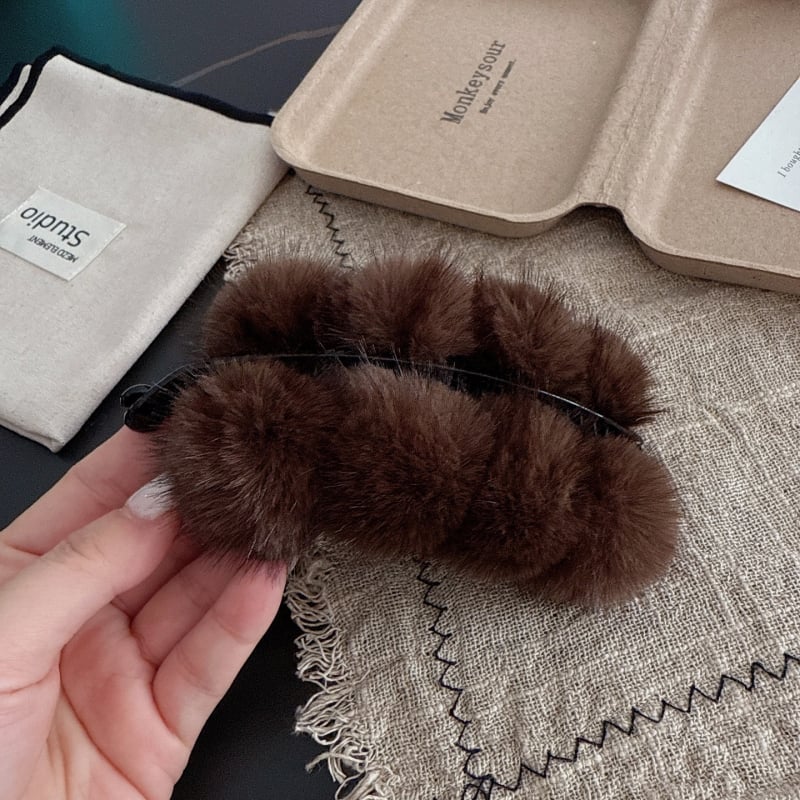 Κλιπ μπανάνας για μαλλιά από βελούδινο ύφασμα, χειροποίητο, για γυναίκες με ψηλή αλογοουρά, στυλ Χεπμπορν и λογοτεχνικό ρετρό, Χειμώνας 2025