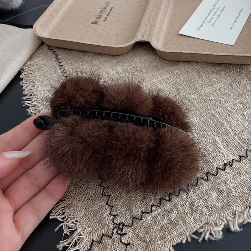 Κλιπ μπανάνας για μαλλιά από βελούδινο ύφασμα, χειροποίητο, για γυναίκες με ψηλή αλογοουρά, στυλ Χεπμπορν и λογοτεχνικό ρετρό, Χειμώνας 2025