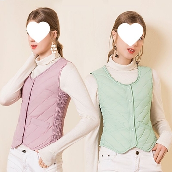 Sieviešu vilnas pildīta veste, V kakla izgriezums, ļoti īss siluets, vienas pogas aizdare, A-līnija, galvenais audums - rayon