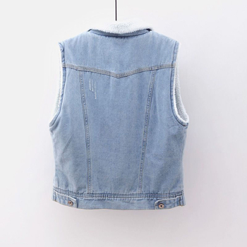 Naistele mõeldud teksariidest vest halter-kaelusega – linnustiil, 2022 talv, regulaarne lõige