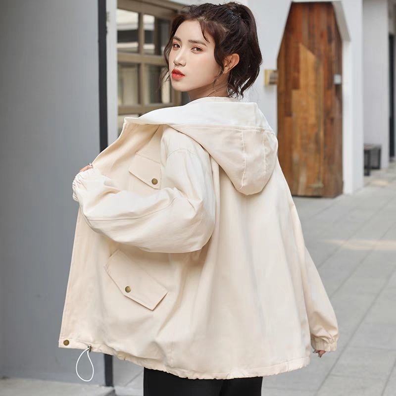 Дамско палто с памучна подплата и флисово подплатяване, свободен крой, корейски стил, цип отпред, есенно-зимно палто