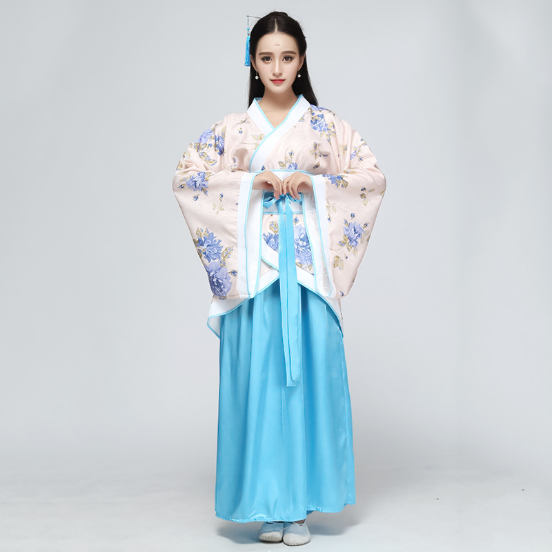 Tang dinasztiából származó Hanfu táncruha, Jacquard poliészter 90–95%, alkalmas Hanfu előadásokhoz, Nyár 2023