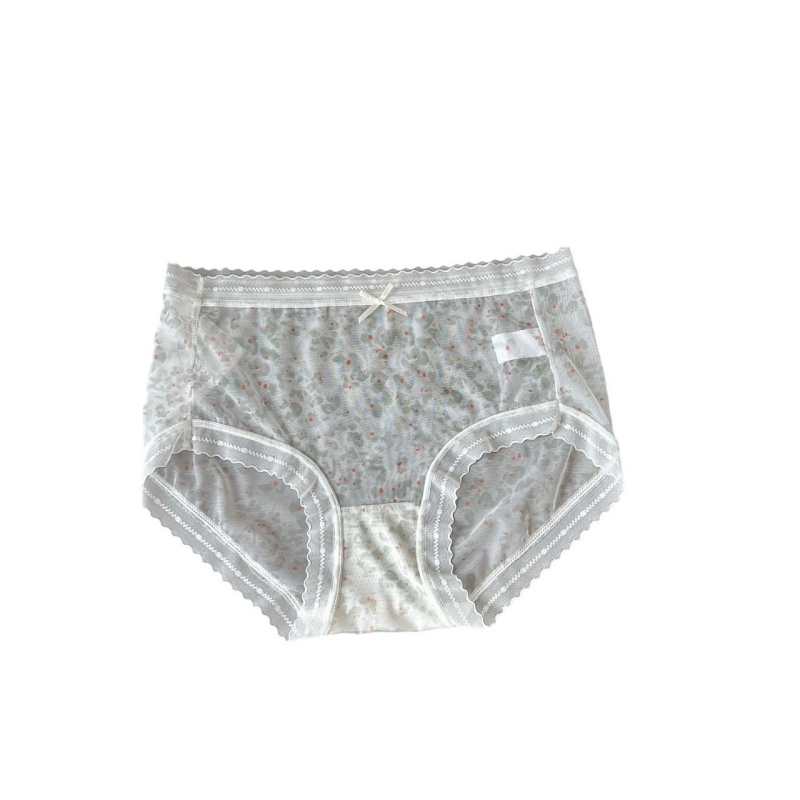 Naiste keskjoonega aluspesu lillemustriga, hingav, antibakteriaalne, polüesterkangas, mulberry siidi vooder