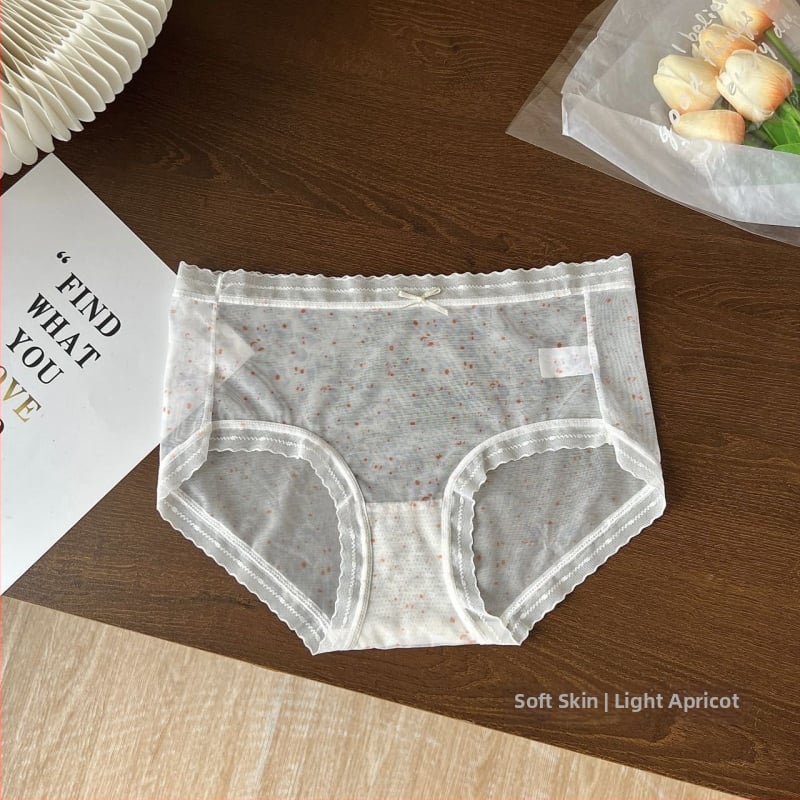 Naiste keskjoonega aluspesu lillemustriga, hingav, antibakteriaalne, polüesterkangas, mulberry siidi vooder