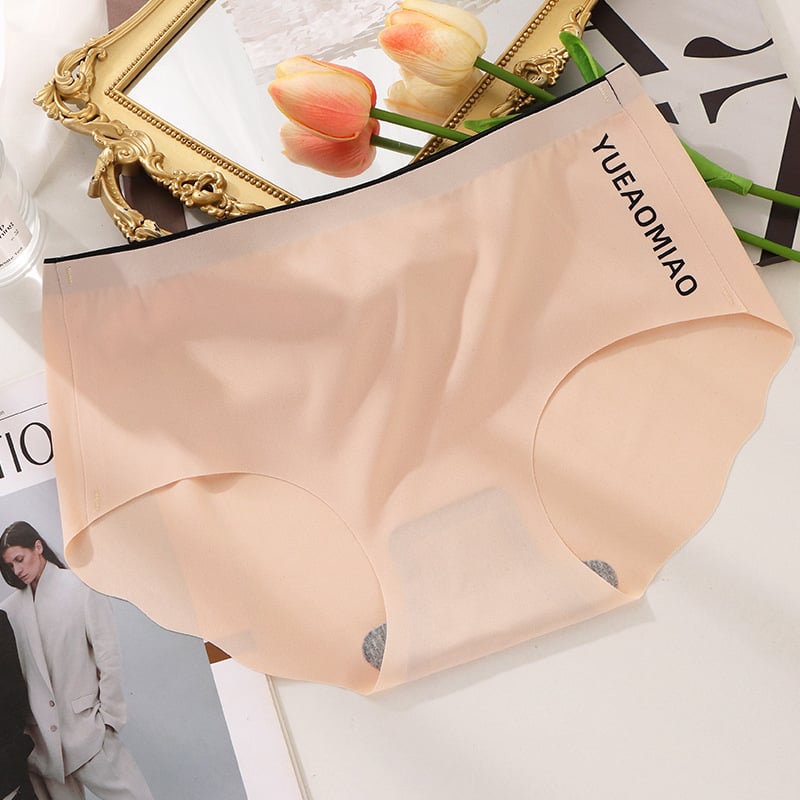 Naise Ice Silk aluspüksid, keskmise vööjo, hingavad, jälgedeta, antibakteriaalsed, 80–90% nailon, puuvillane vooder