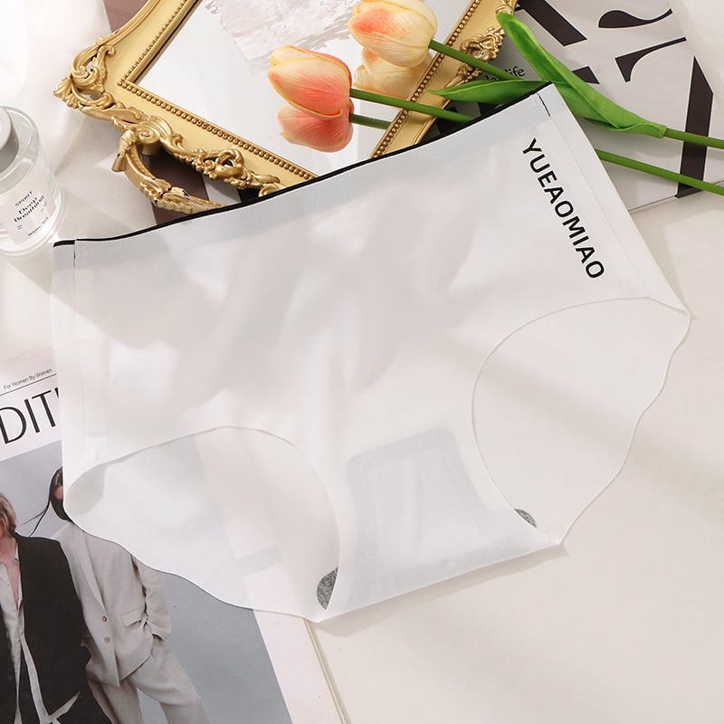 Naise Ice Silk aluspüksid, keskmise vööjo, hingavad, jälgedeta, antibakteriaalsed, 80–90% nailon, puuvillane vooder