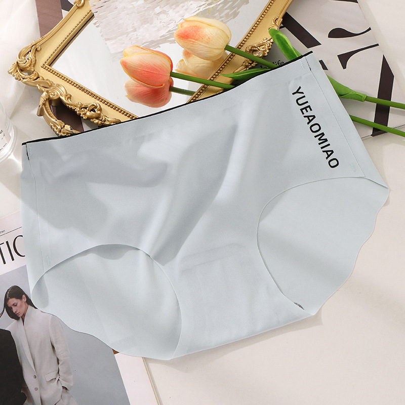 Naise Ice Silk aluspüksid, keskmise vööjo, hingavad, jälgedeta, antibakteriaalsed, 80–90% nailon, puuvillane vooder