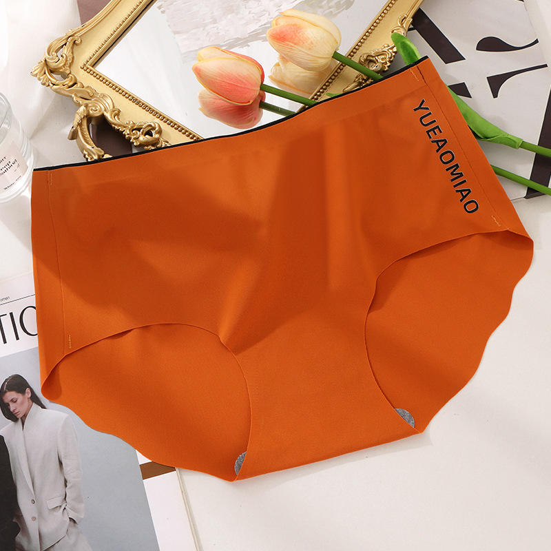 Naise Ice Silk aluspüksid, keskmise vööjo, hingavad, jälgedeta, antibakteriaalsed, 80–90% nailon, puuvillane vooder