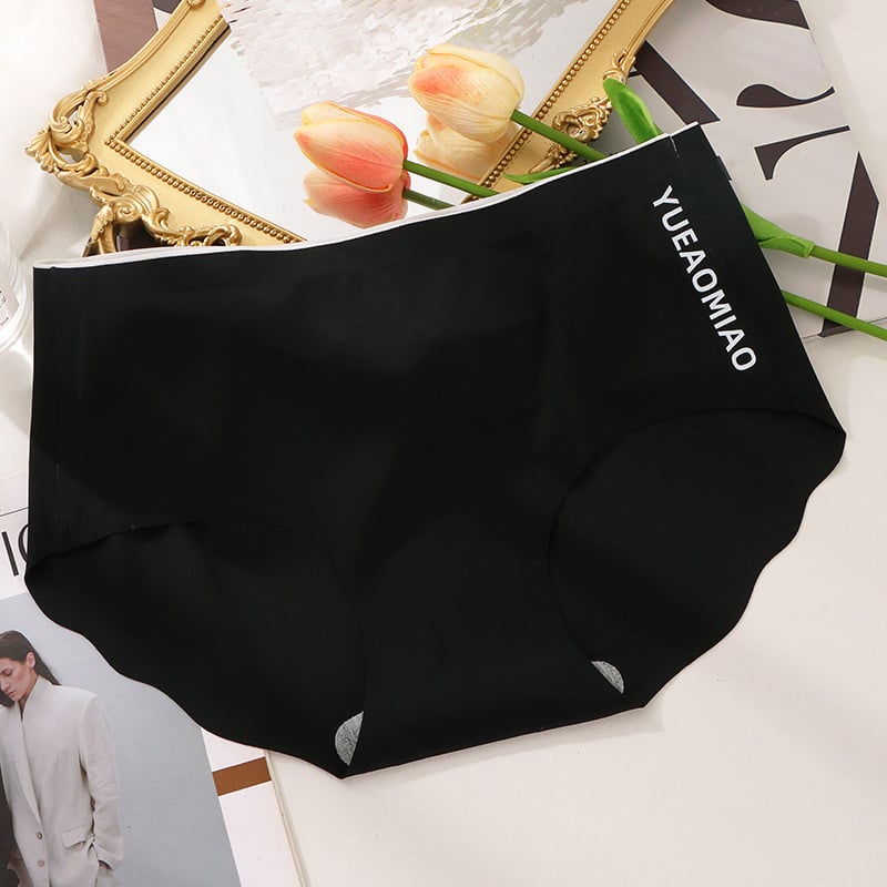 Naise Ice Silk aluspüksid, keskmise vööjo, hingavad, jälgedeta, antibakteriaalsed, 80–90% nailon, puuvillane vooder