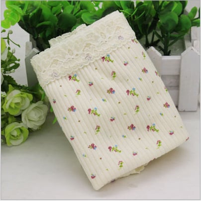 Naiste kõrge vöökiga puuvillased aluspesud lillemustriga, hingavad