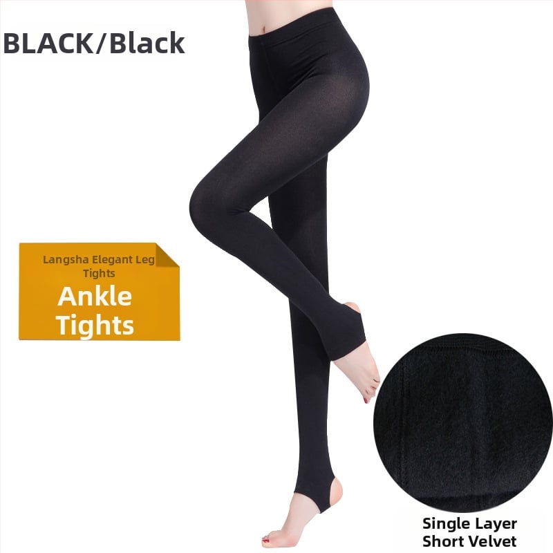 Langsha 1200D μίνι βελούδινα καλσόν μέχρι τον αστράγαλο, άνοιξη-φθινόπωρο, μεσαίο πάχος, plus size, μονόπλευρη περιοχή
