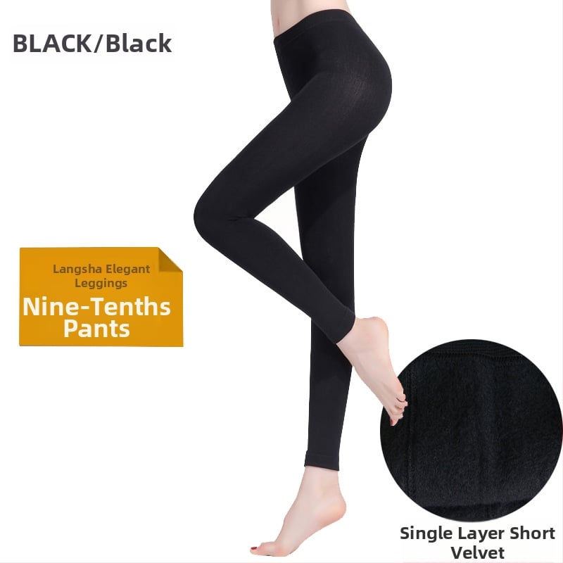 Langsha 1200D μίνι βελούδινα καλσόν μέχρι τον αστράγαλο, άνοιξη-φθινόπωρο, μεσαίο πάχος, plus size, μονόπλευρη περιοχή