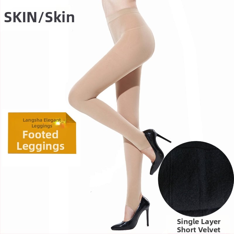 Langsha 1200D μίνι βελούδινα καλσόν μέχρι τον αστράγαλο, άνοιξη-φθινόπωρο, μεσαίο πάχος, plus size, μονόπλευρη περιοχή