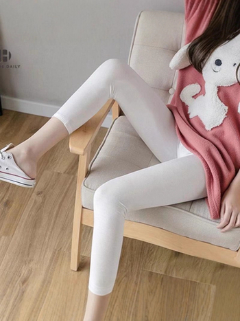 Naiste retuusid - Polüester koos elastaniga, pahkluu pikkus, tihe lõige, keskmise paksusega, ühetooniline