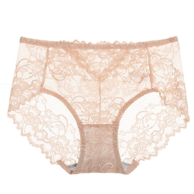 Mežģīņu apakšveļa meitenēm ar vidēju jostas līmeni, neilona audums 90–95%, kokvilnas ieliktnis starp kājām, antibakteriāls, elpojošs