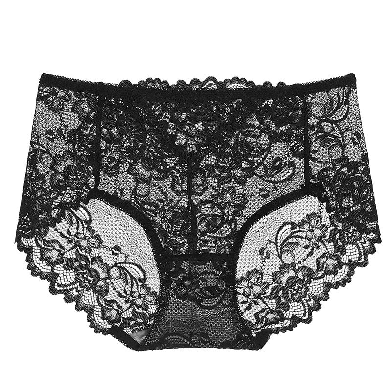 Mežģīņu apakšveļa meitenēm ar vidēju jostas līmeni, neilona audums 90–95%, kokvilnas ieliktnis starp kājām, antibakteriāls, elpojošs