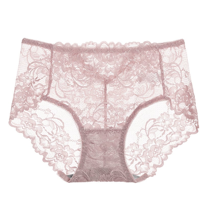 Mežģīņu apakšveļa meitenēm ar vidēju jostas līmeni, neilona audums 90–95%, kokvilnas ieliktnis starp kājām, antibakteriāls, elpojošs