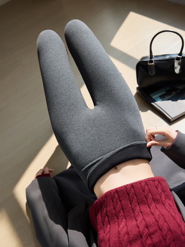 Zoan Yi 89022 Sügis-Talv puuvill-Lycra ribiga kõrge vöökohtaga termiliste retuuside teksti trükiga, paksud ja soojad, pikkus 9/10