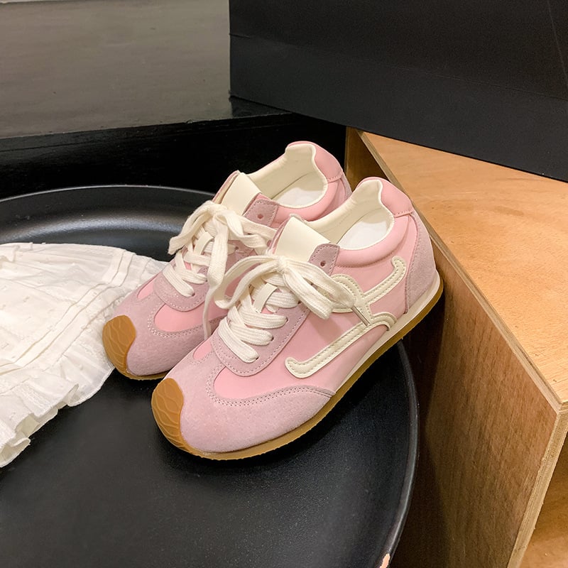 Naiste nahast spordijalatsid varjatud kõrguse tõstmisega 3–5 cm, korea stiilis ees siduvad, kummist talla, pehme vooder