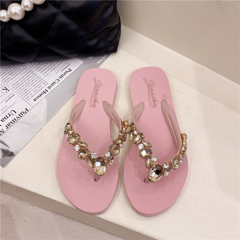 Naistele mõeldud helmestatud sandaalid, käsitöö, suvi, EVA ülaosa, kummist talla, libisemiskindlad, Koreai stiil