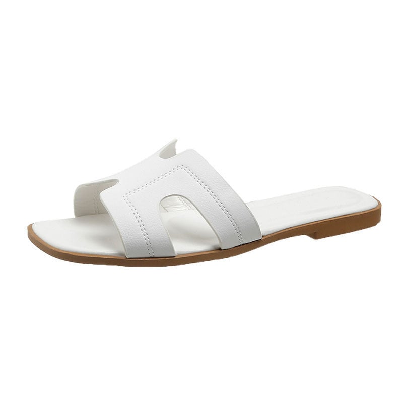 Naiste lamedad rannasandaalid ühe riba, libisemisvastased, hingavad, nahast vooder, PVC tallad