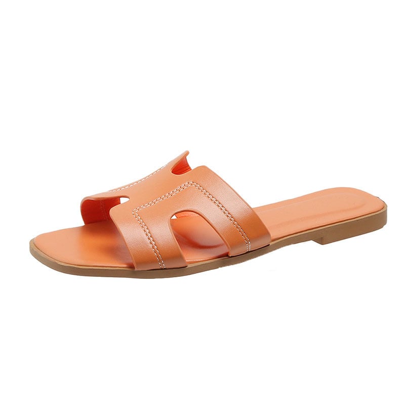 Naiste lamedad rannasandaalid ühe riba, libisemisvastased, hingavad, nahast vooder, PVC tallad