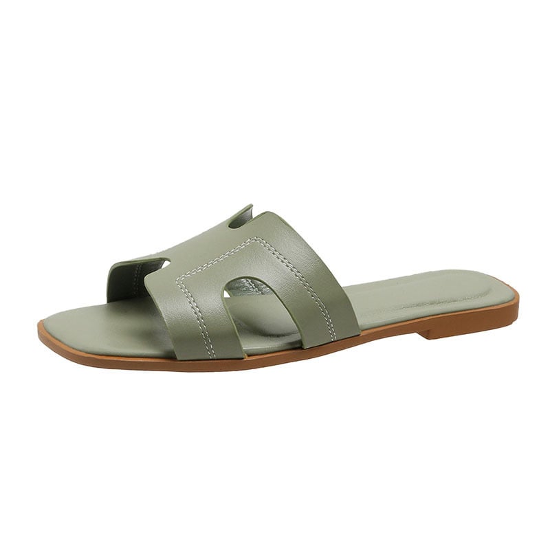 Naiste lamedad rannasandaalid ühe riba, libisemisvastased, hingavad, nahast vooder, PVC tallad