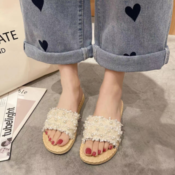 2025 Lamedad sandaalid linase ülaosaga, PVC tallaga, injekteeritud tald, etniline muster, rahvuslik stiil