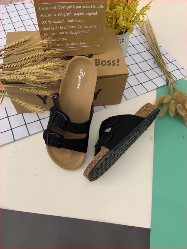 Naiste sandaalid – kahekordne kinnitussüsteem, igapäevaseks kasutamiseks, PVC tald, villane vooder, talla paksus 3–5 cm (Ülemine materjal: kunstlik PU; libisemiskindel)