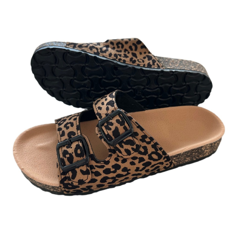 Naiste sandaalid – kahekordne kinnitussüsteem, igapäevaseks kasutamiseks, PVC tald, villane vooder, talla paksus 3–5 cm (Ülemine materjal: kunstlik PU; libisemiskindel)