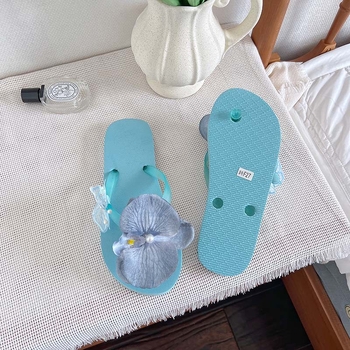 Miaojie täiskasvanutele randade kingad Phalaenopsis lillede mustriga, pealispind plastikust, EVA sisemus, PE talla