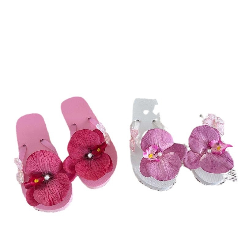 Miaojie täiskasvanutele randade kingad Phalaenopsis lillede mustriga, pealispind plastikust, EVA sisemus, PE talla