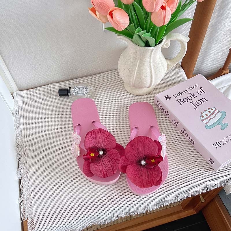 Miaojie täiskasvanutele randade kingad Phalaenopsis lillede mustriga, pealispind plastikust, EVA sisemus, PE talla