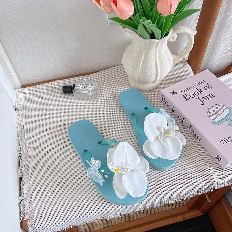 Miaojie täiskasvanutele randade kingad Phalaenopsis lillede mustriga, pealispind plastikust, EVA sisemus, PE talla