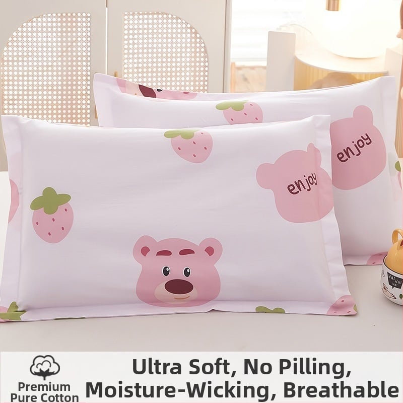 Laste padjapüür - 100% puuvill, twill-kangas, harjatud viimistlus, lõngade värvimine, karikatuuristiil, 60s niitide arv