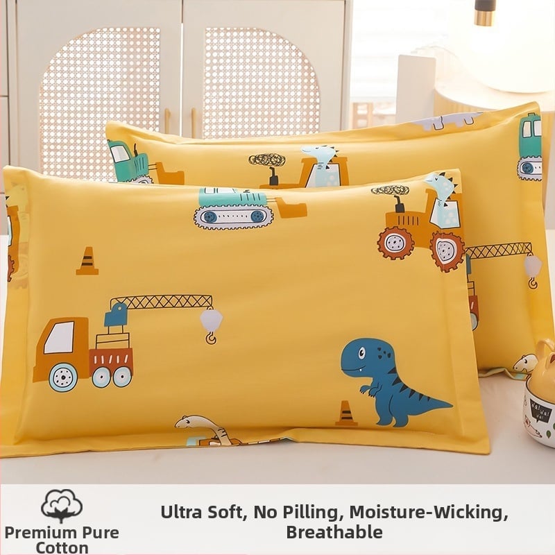 Laste padjapüür - 100% puuvill, twill-kangas, harjatud viimistlus, lõngade värvimine, karikatuuristiil, 60s niitide arv