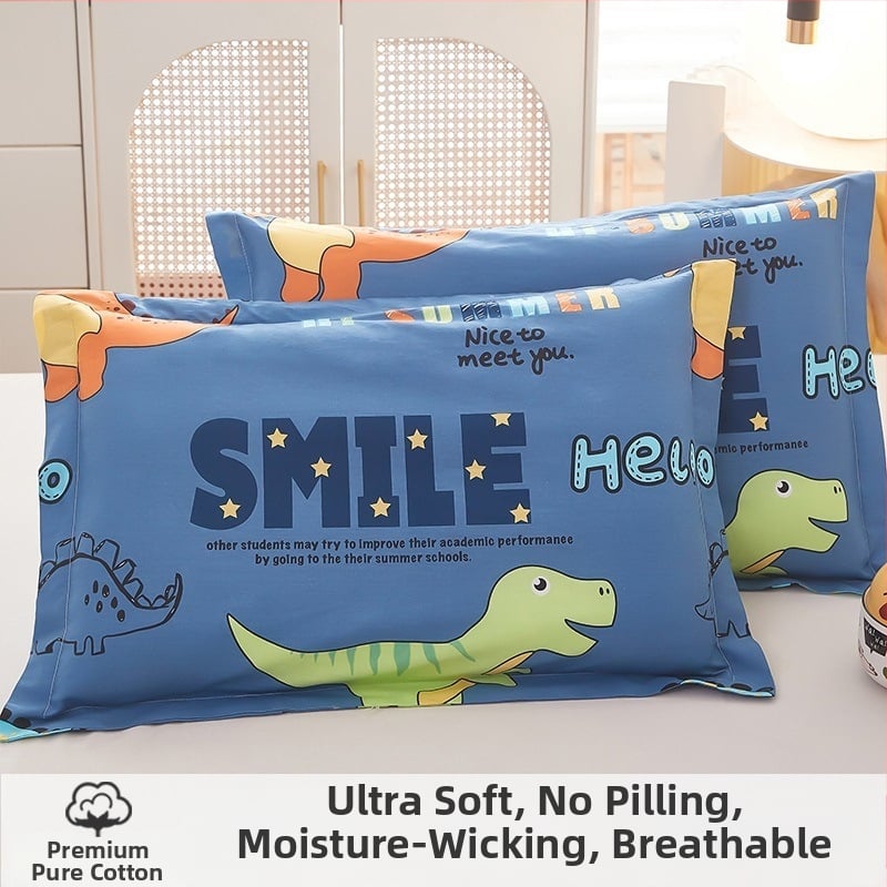 Laste padjapüür - 100% puuvill, twill-kangas, harjatud viimistlus, lõngade värvimine, karikatuuristiil, 60s niitide arv