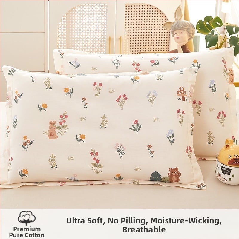 Laste padjapüür - 100% puuvill, twill-kangas, harjatud viimistlus, lõngade värvimine, karikatuuristiil, 60s niitide arv