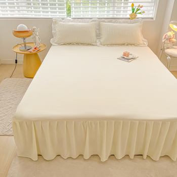 Καλύμμα κρεβατιού με δαντέλα, στυλ πριγκίπισσα, 100% βαμβάκι, επεξεργασία βαφής με αντίδραση